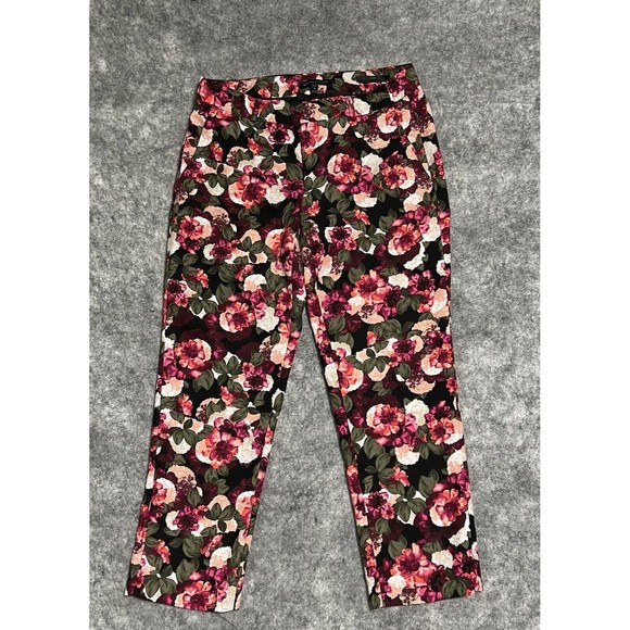 Banana Republic Pants Women's 4P Avery Allover Flower Print Cropped Multi - Picture 3 of 16